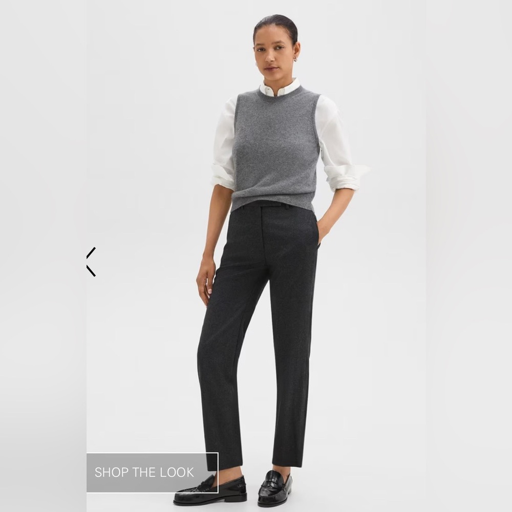 Tapered High-Waist Pant in Sleek Flannel Size 4